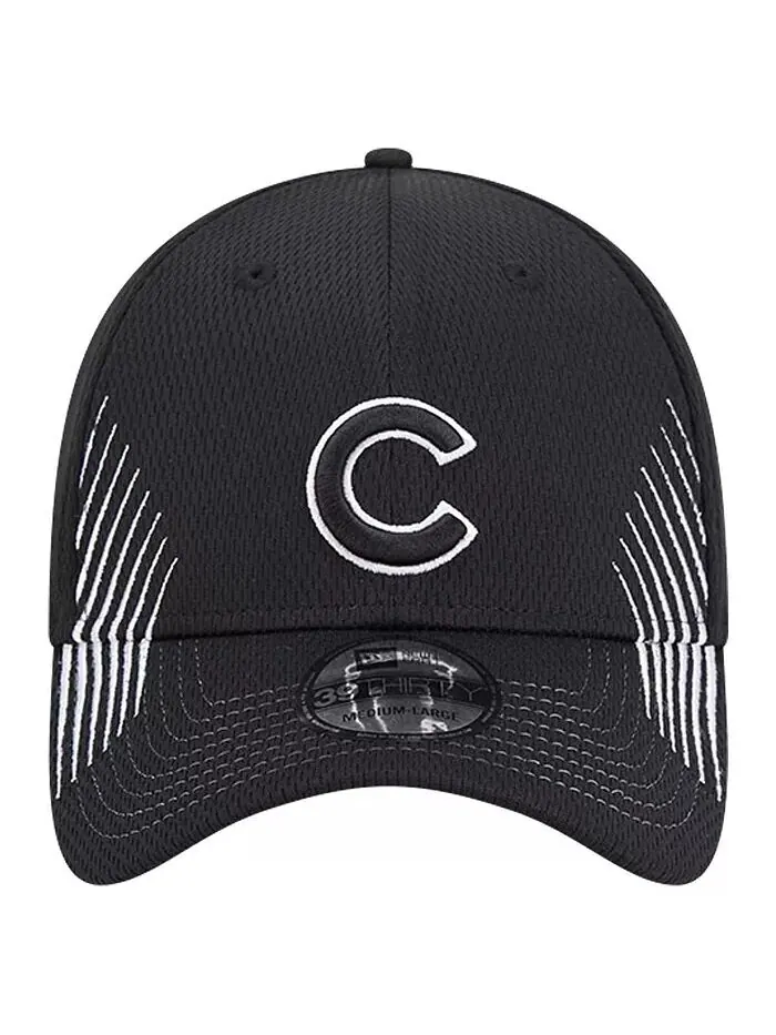 Мужская черная кепка Chicago Cubs Active Dash Mark 39THIRTY Flex Hat New Era — изображение 2 из 4, черный