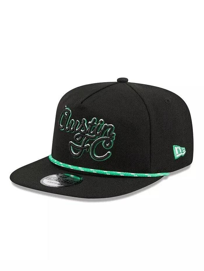 Черная мужская регулируемая кепка для гольфа Austin FC Script Golfer New Era