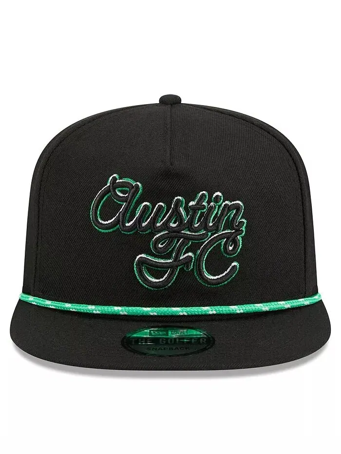 Мужская черная регулируемая кепка для гольфа Austin FC Script New Era — изображение 4 из 4