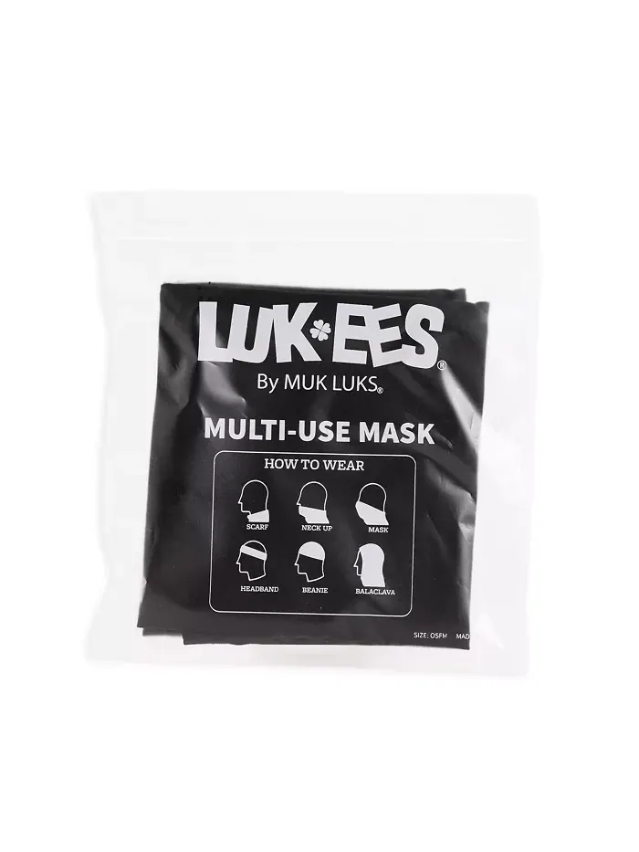 Мужская унисекс многофункциональная баффа, черный, One Size Muk Luks — изображение 2 из 3