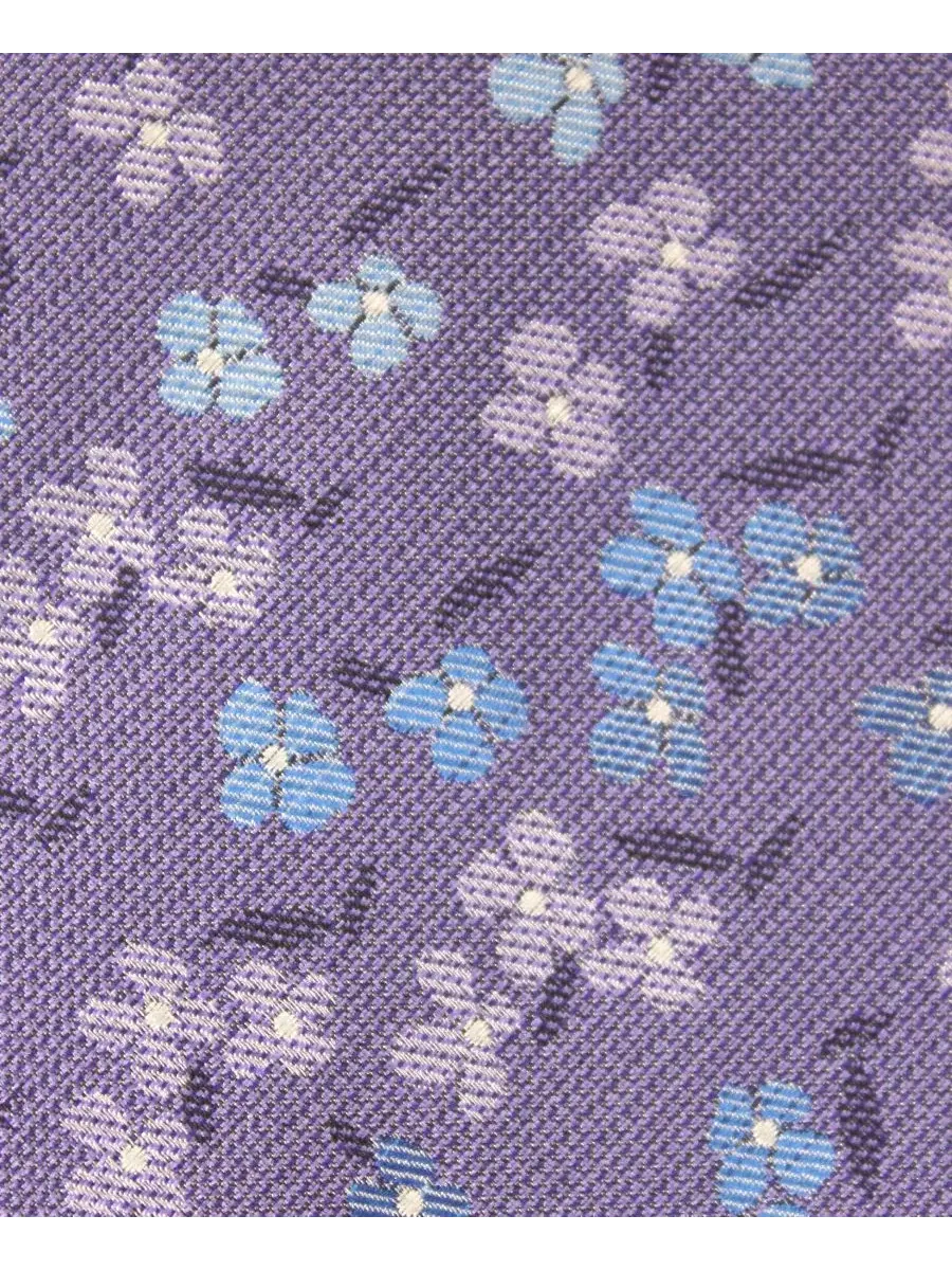 Мужской галстук с цветочным принтом, маленький размер Van Heusen — изображение 4 из 4, фиолетовый