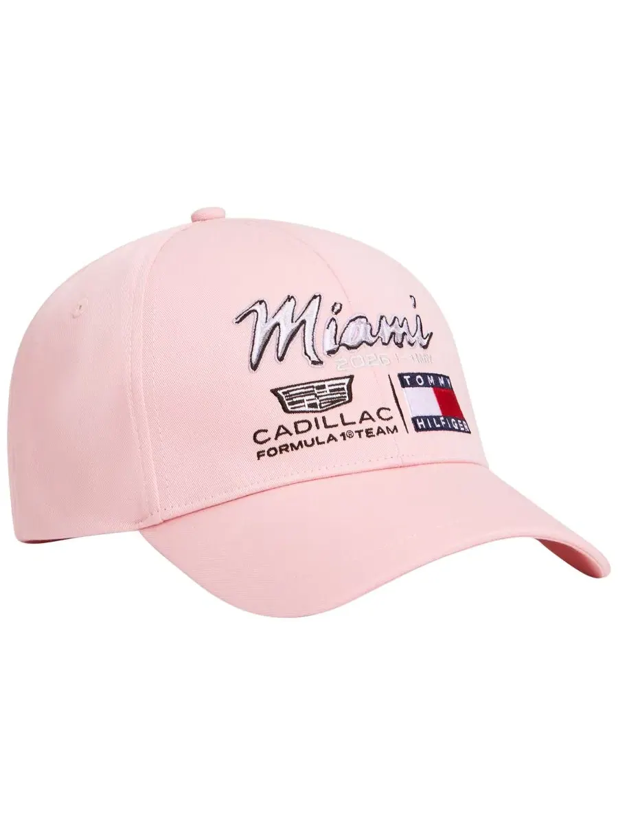 Кепка-бейсболка с вышитым логотипом Tommy Hilfiger x Cadillac F1 — изображение 1 из 4, розовый