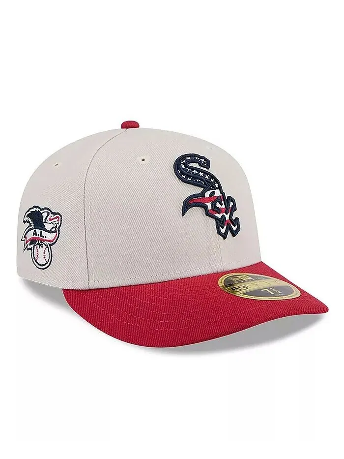 Мужская красная кепка Chicago White Sox 2024 Четвертое июля низкопрофильная 59FIFTY приталенная
