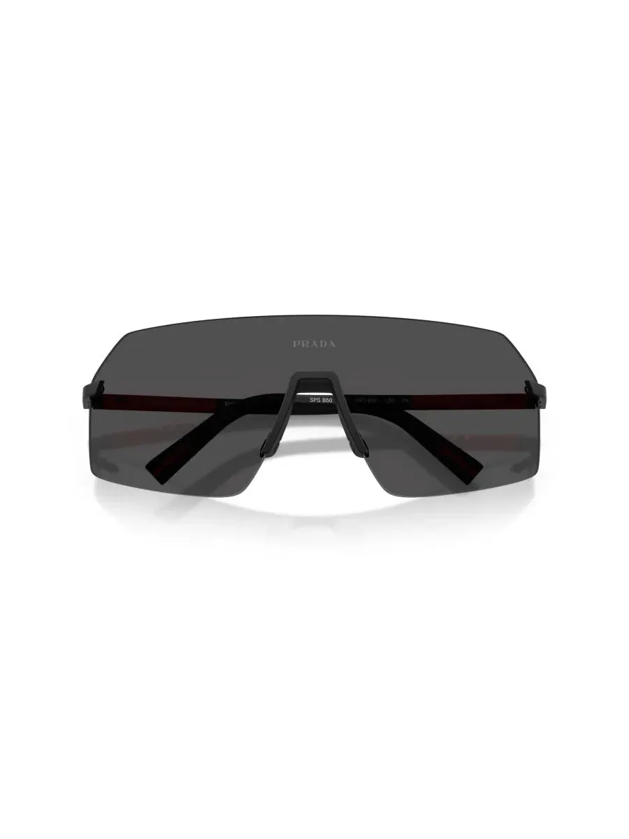 Мужские солнцезащитные очки Prada Linea Rossa с геометрическим рисунком, PS B50S Persol — изображение 5 из 6, черный