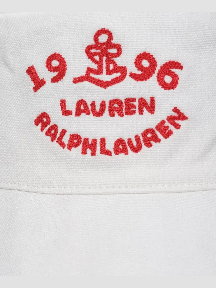 Панама с вышитым логотипом Lauren Ralph Lauren — изображение 4 из 4, бежевый