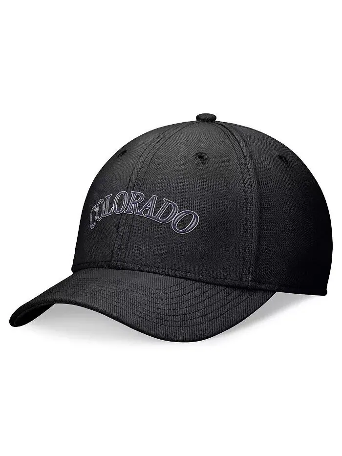 Черная мужская гибкая шапка Colorado Rockies Evergreen Performance Nike — изображение 1 из 4, черный