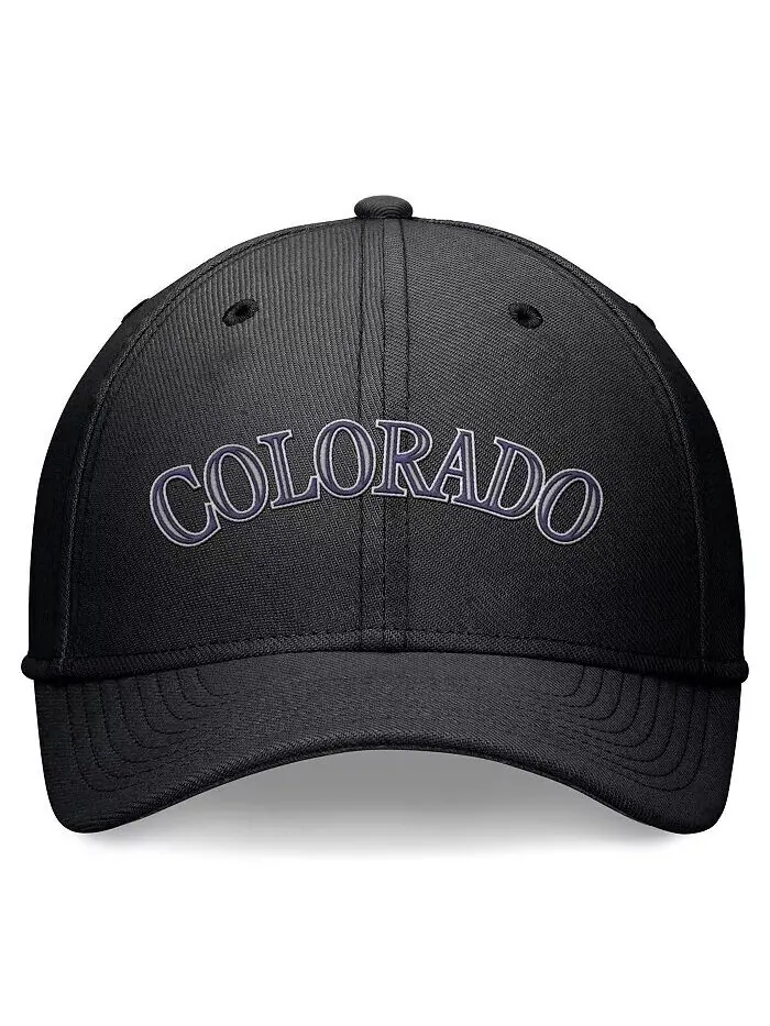 Черная мужская гибкая шапка Colorado Rockies Evergreen Performance Nike — изображение 2 из 4, черный