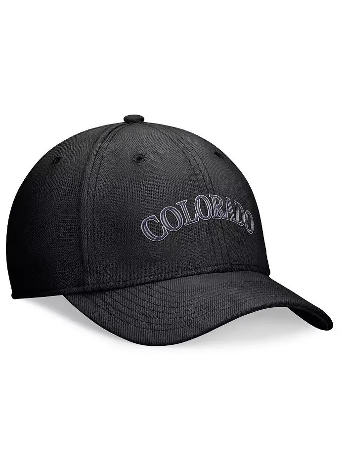 Черная мужская гибкая шапка Colorado Rockies Evergreen Performance Nike — изображение 3 из 4, черный