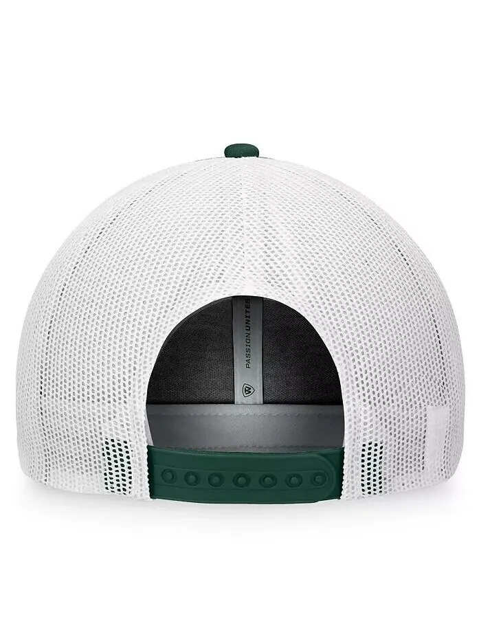 Мужская регулируемая шляпа зеленого и черного цвета Michigan State Spartans Daybreak Foam Trucker — изображение 3 из 3