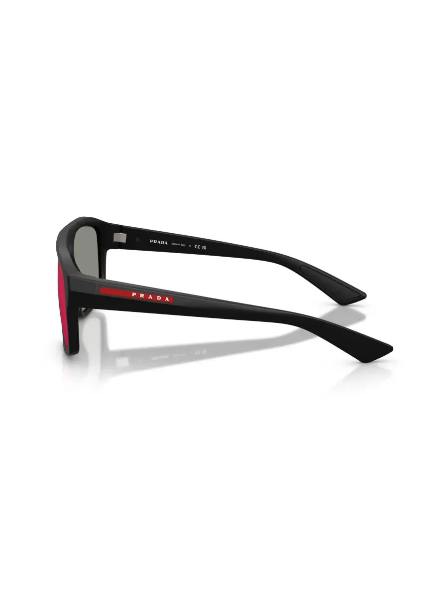 Мужские солнцезащитные очки с геометрическим рисунком, PS B02S Prada Linea Rossa — изображение 3 из 6, черный