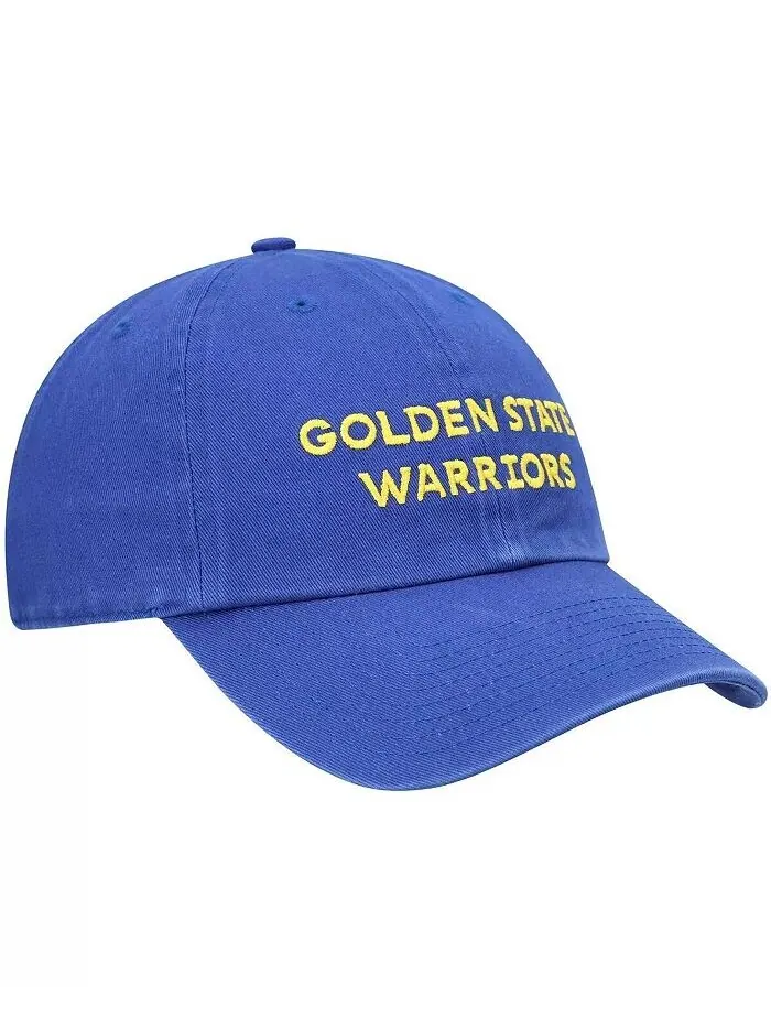 Мужская кепка Royal Golden State Warriors Clean Up Wordmark Adjustable '47 Brand — изображение 3 из 4