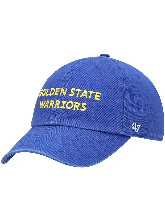 Мужская регулируемая кепка Royal Golden State Warriors Clean Up с надписью '47 Brand — синий