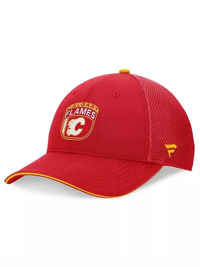Мужская красная кепка Calgary Flames 2024 NHL Draft on Stage Trucker Adjustable Hat Fanatics — изображение 4 из 4