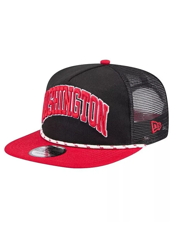 Мужская черная кепка для гольфа Washington Nationals Throwback с сеткой New Era