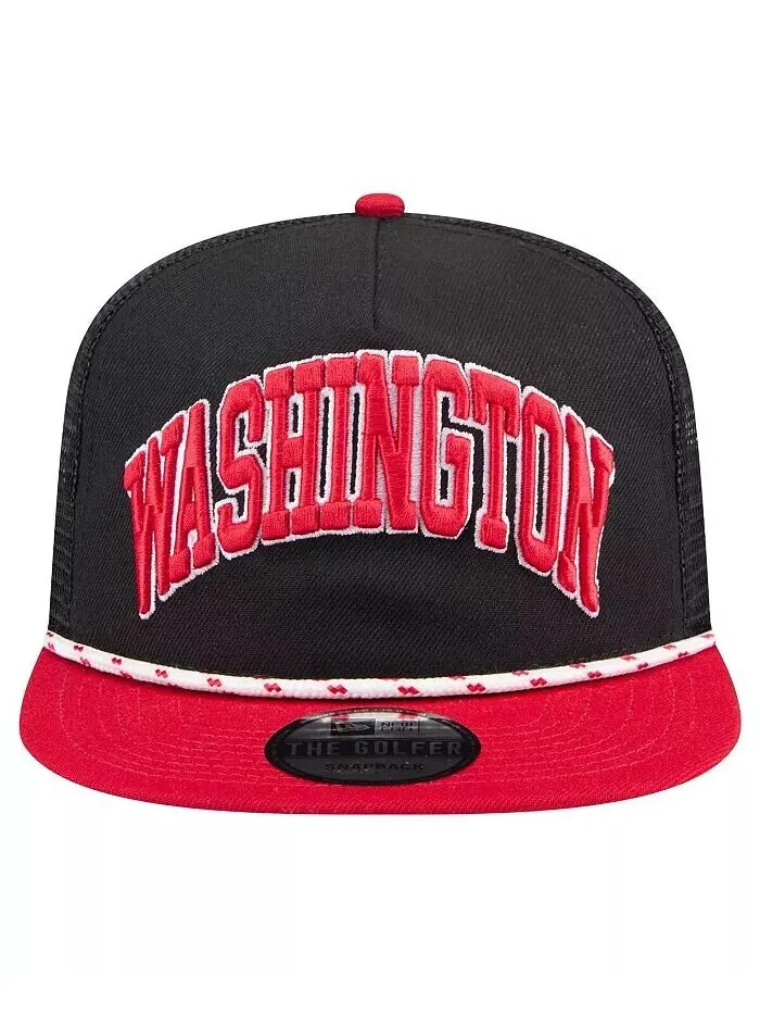 Мужская черная кепка для гольфа Washington Nationals Throwback с сеткой New Era — изображение 4 из 4, черный красный
