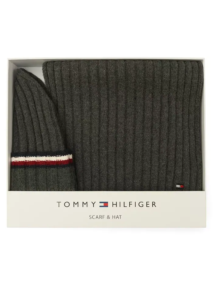 Мужской комплект из 2 предметов: шапка-бини с широкой резинкой и шарф Global Stripe Tommy Hilfiger — изображение 5 из 6
