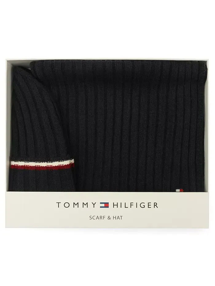 Мужской комплект из 2 предметов: шапка-бини с широкой резинкой и шарф Global Stripe Tommy Hilfiger — изображение 5 из 6
