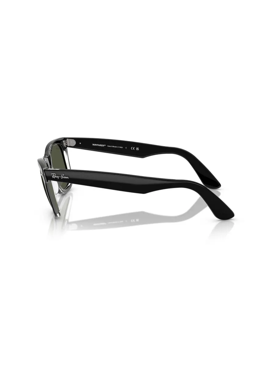 Солнцезащитные очки унисекс квадратной формы, Wayfarer RB2140F Ray-Ban — изображение 3 из 6, черный прозрачный