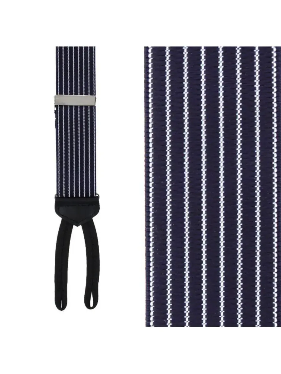 Мужские подтяжки Voltaire Chalk Stripe Formal End Supenders TRAFALGAR — изображение 2 из 4, темно-синий
