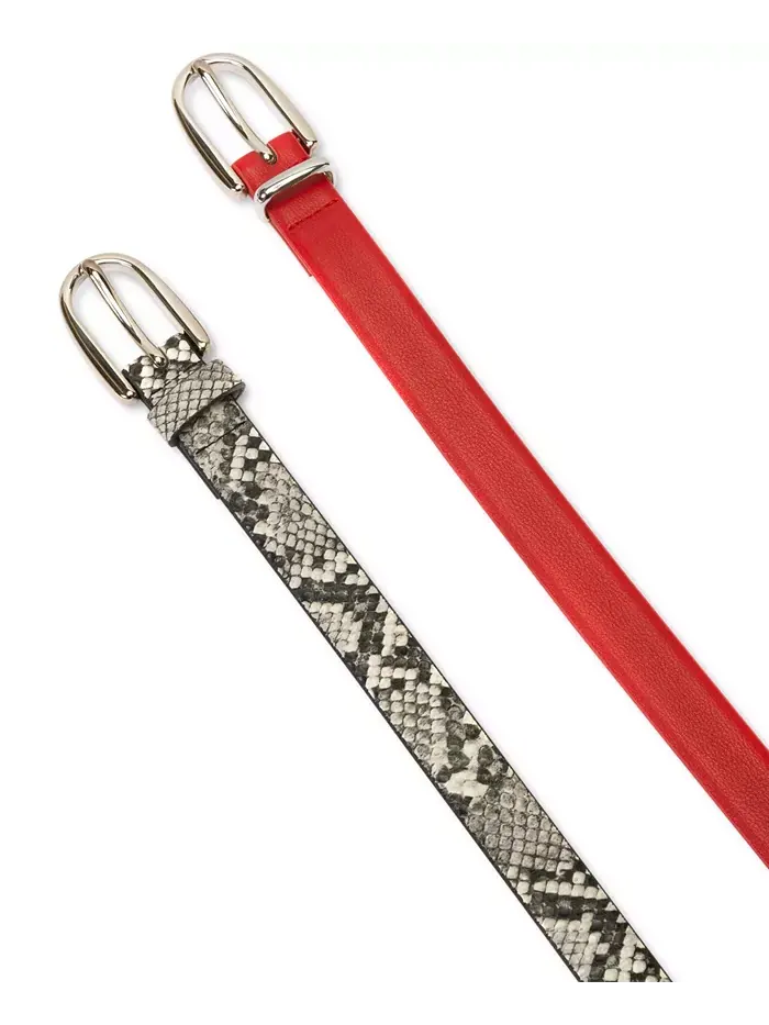 2-Pk Snake & Solid Belt – Набор из 2 ремней: змеиный и однотонный I.N.C. International Concepts — изображение 2 из 4, черный