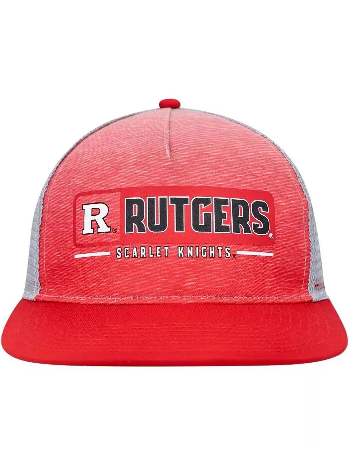 Мужская бейсболка с застежкой-молнией Rutgers Scarlet Knights, алая, серая Colosseum — изображение 2 из 4