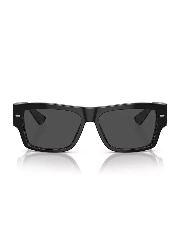 Мужские солнцезащитные очки с низкой посадкой на переносице DG4451F Dolce&Gabbana — изображение 2 из 6, черный серый