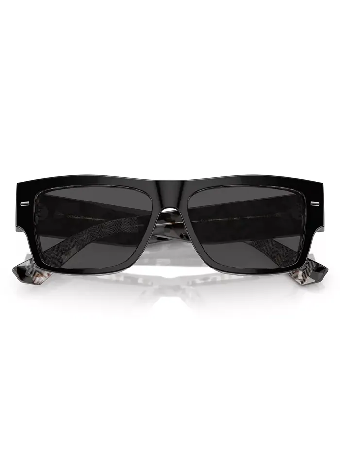 Мужские солнцезащитные очки с низкой посадкой на переносице DG4451F Dolce&Gabbana — изображение 5 из 6, черный серый