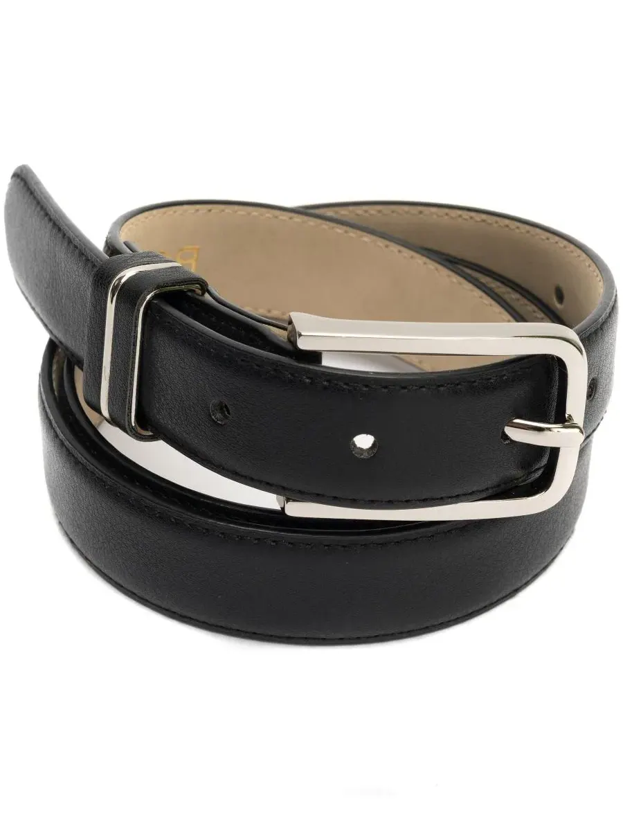 Ремень из полиуретана с металлической вставкой, Metal Inlay Skinny Pant Belt BCBG — изображение 4 из 4, черный/серебристый