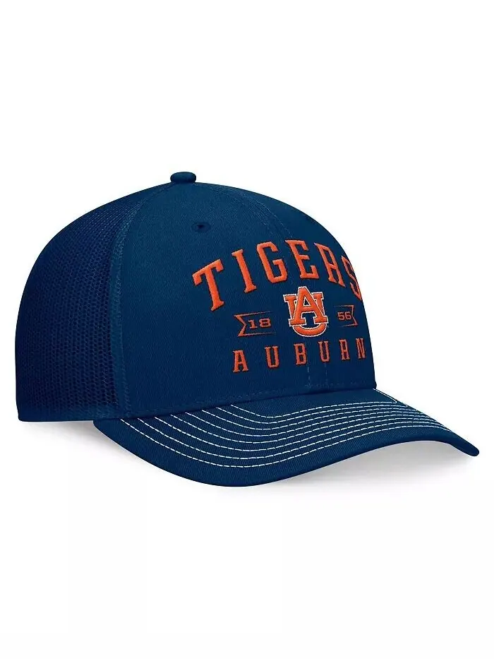 Мужская темно-каштановая регулируемая шляпа Carson Trucker Tigers Top Of The World — изображение 2 из 4, темно-синий
