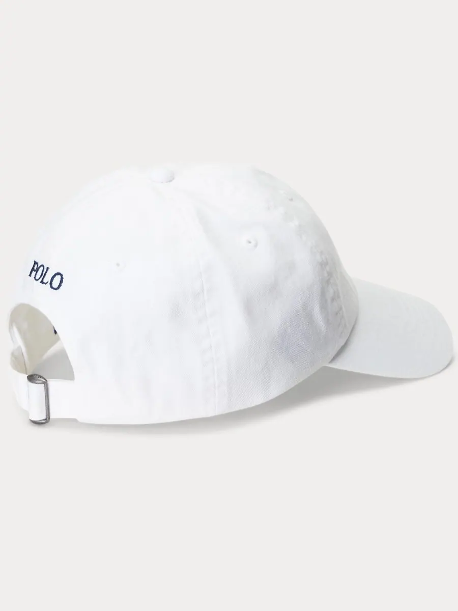 Женская бейсболка The Iconic Cotton Chino Polo Ralph Lauren — изображение 2 из 4, белый/темно-синий