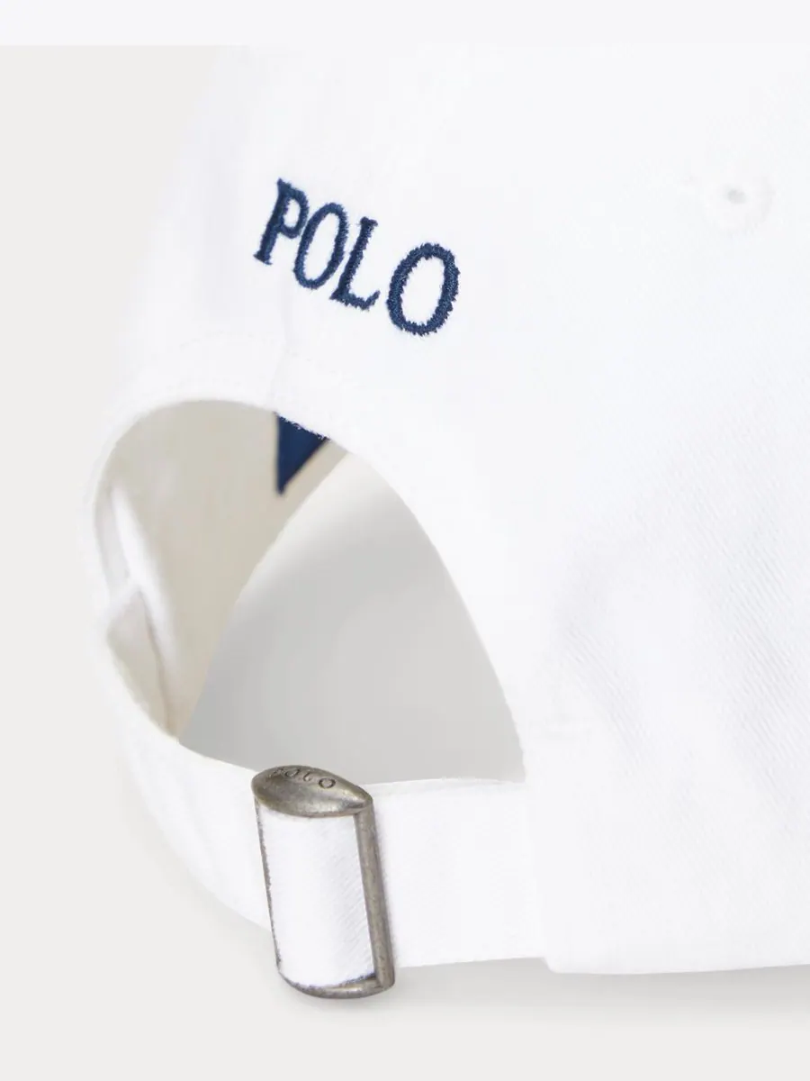 Женская бейсболка The Iconic Cotton Chino Polo Ralph Lauren — изображение 3 из 4, белый/темно-синий