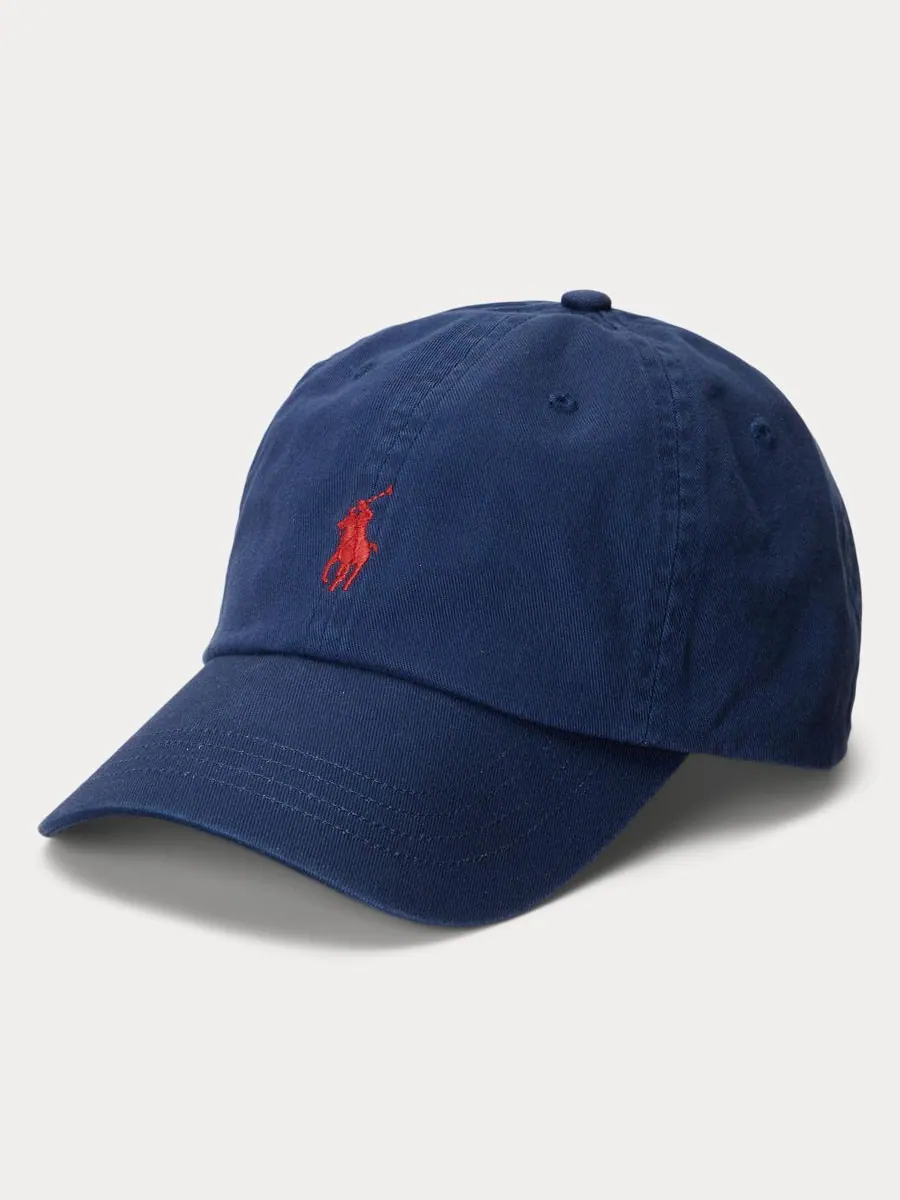 Женская бейсболка The Iconic Cotton Chino Polo Ralph Lauren — изображение 1 из 4, темно-синий/красный