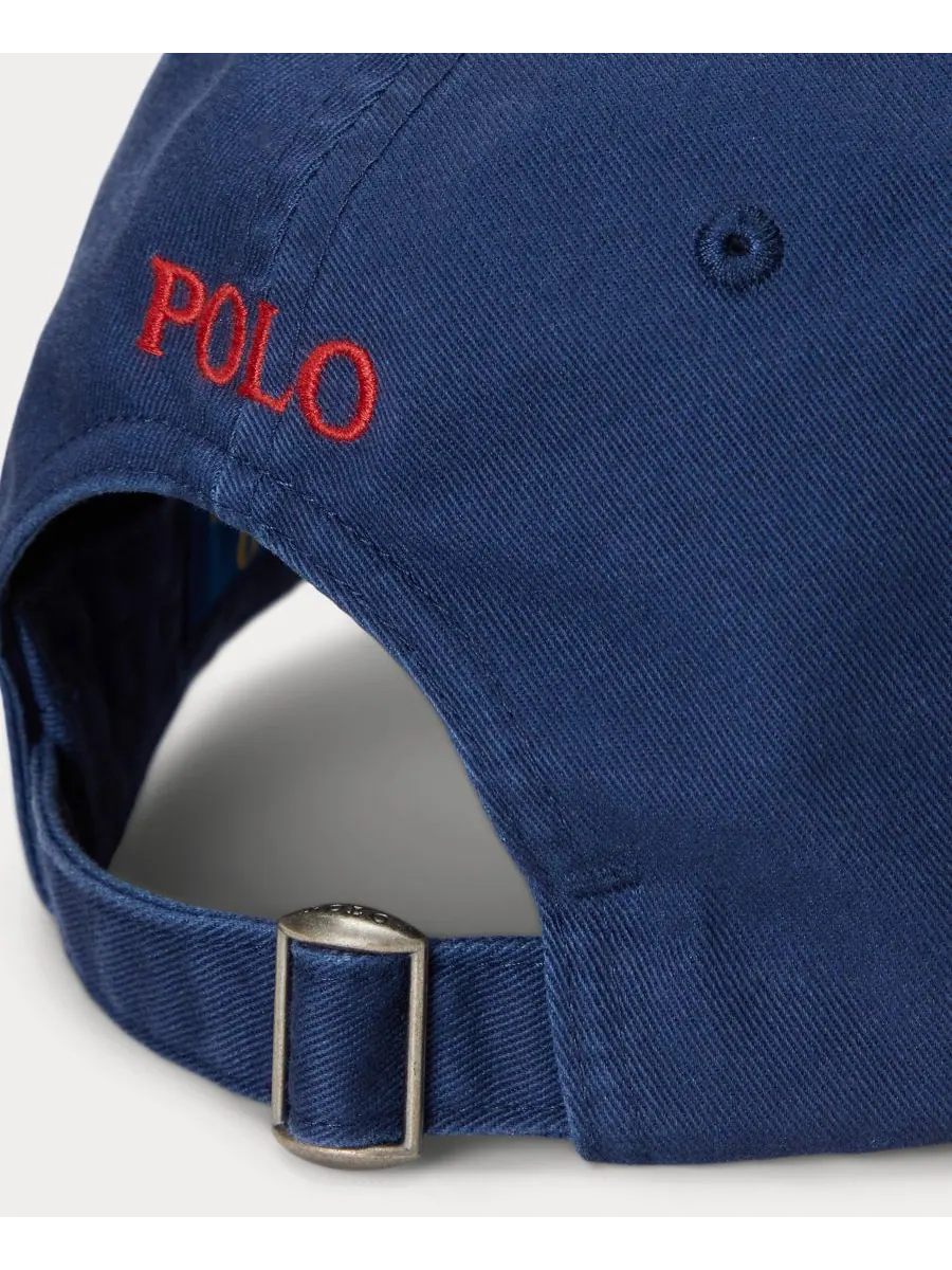 Женская бейсболка The Iconic Cotton Chino Polo Ralph Lauren — изображение 3 из 4, темно-синий/красный