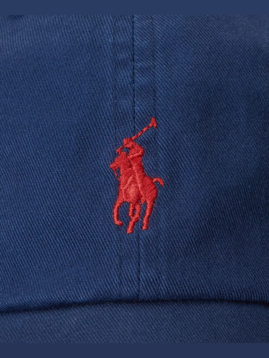 Женская бейсболка The Iconic Cotton Chino Polo Ralph Lauren — изображение 4 из 4, темно-синий/красный