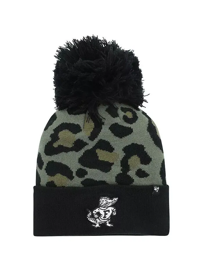 Женская вязаная шапка Hunter Green Florida Gators Bagheera с манжетами и помпоном '47 Brand — зеленый