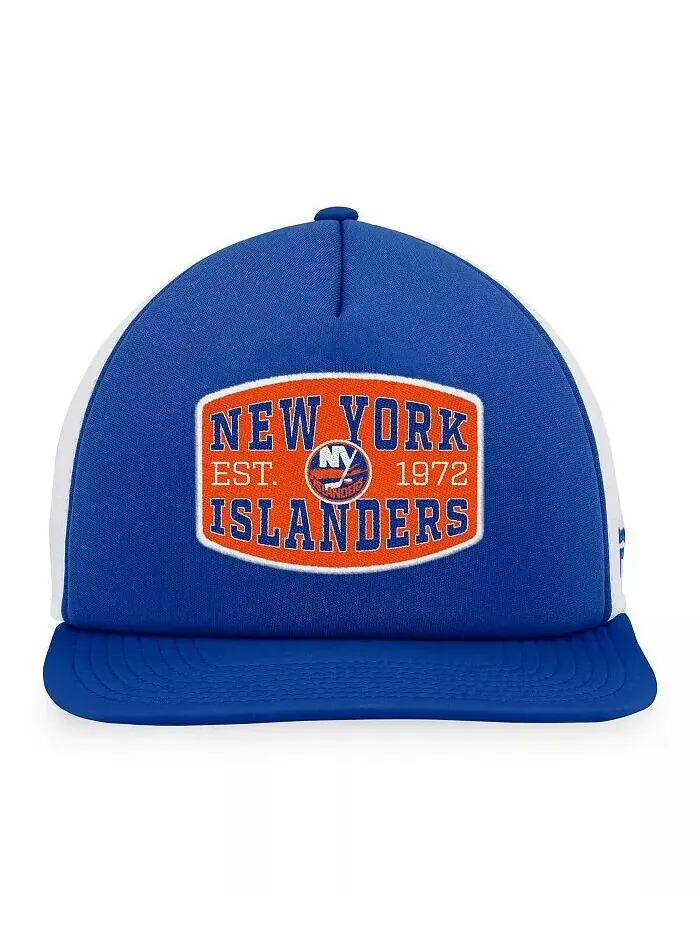 Мужская королевская/белая кепка New York Islanders из пенопласта с нашивкой спереди Trucker — изображение 3 из 4, белый