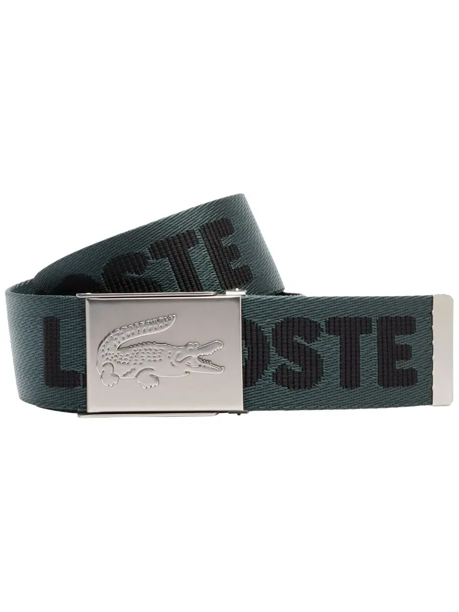 Мужской повседневный ремень из жаккардовой ткани Lacoste — изображение 1 из 3, черный