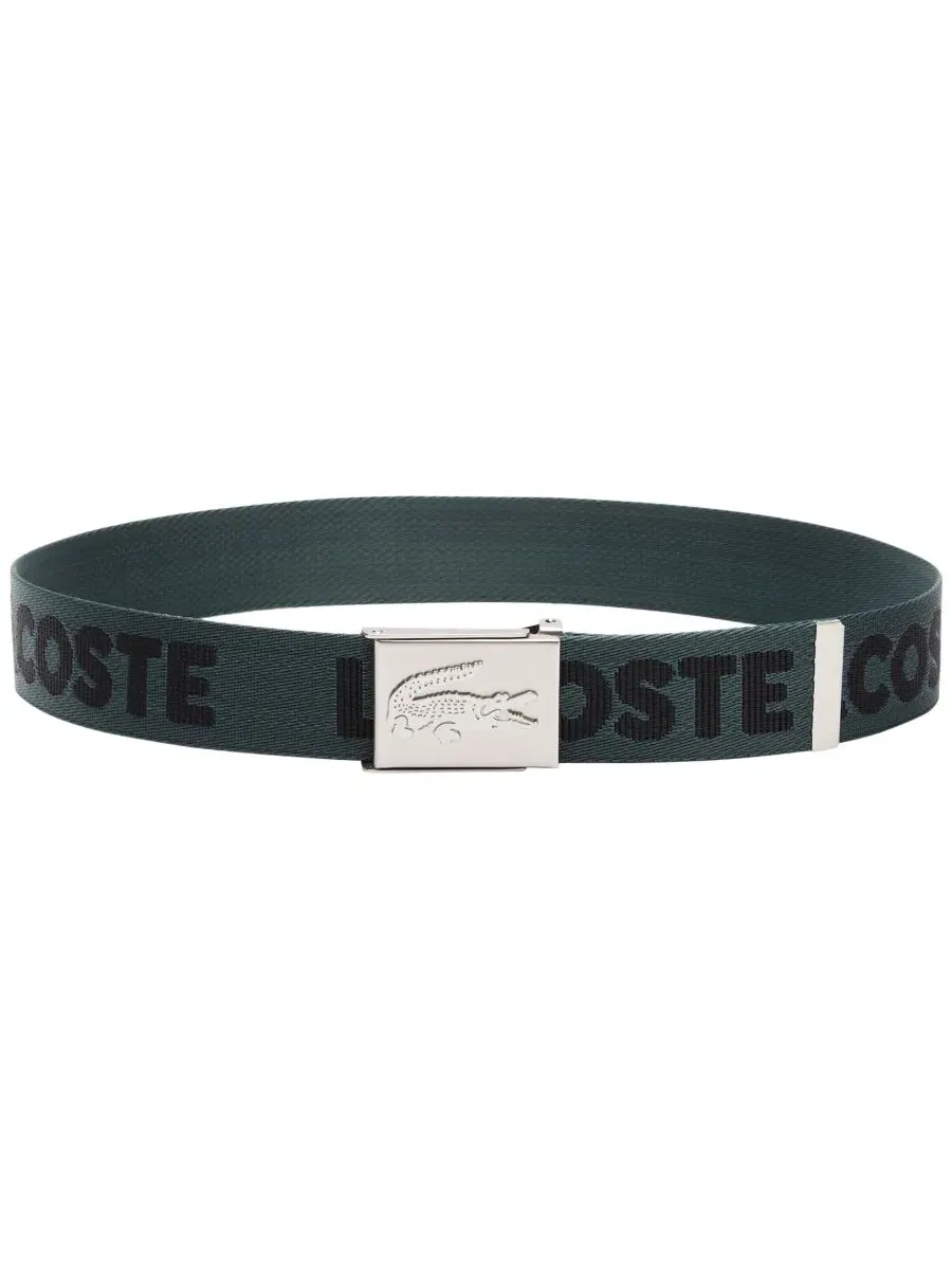 Мужской повседневный ремень из жаккардовой ткани Lacoste — изображение 2 из 3, черный