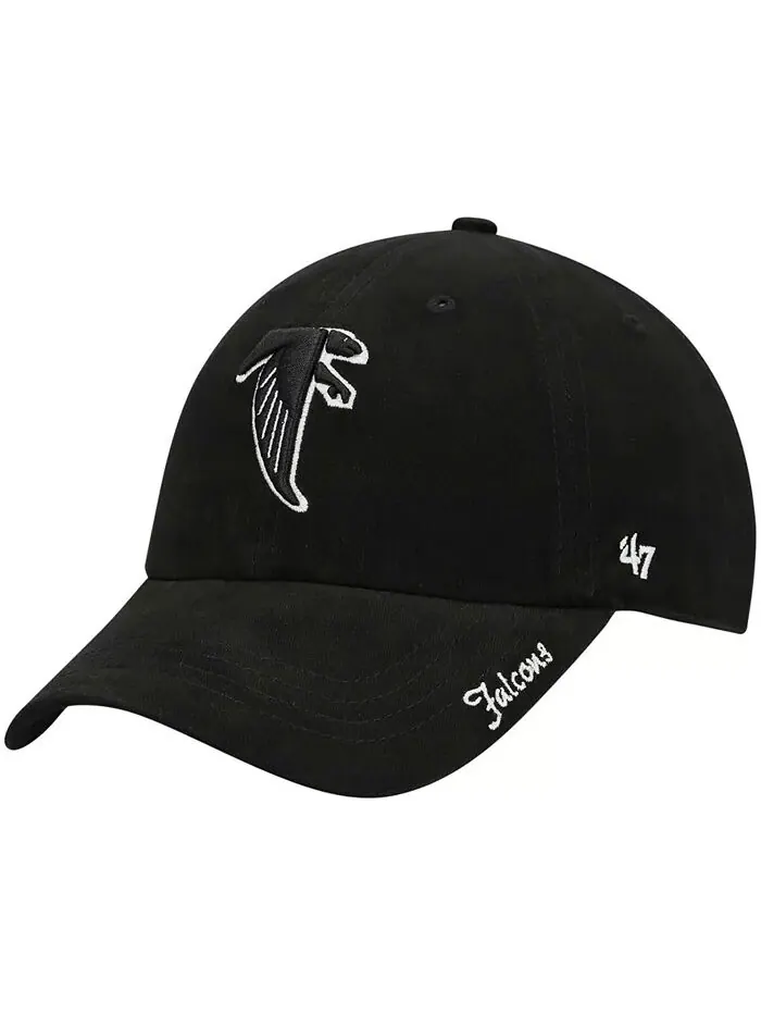 Женская черная кепка Atlanta Falcons Miata Clean Up Legacy Adjustable '47 Brand