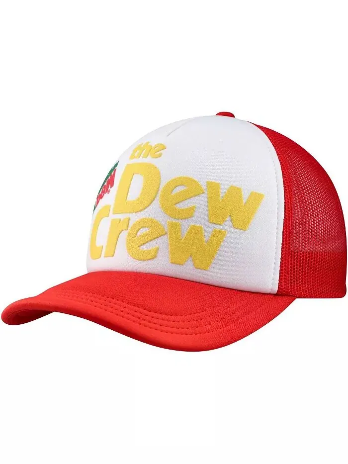 Мужская белая, красная кепка Mountain Dew Dew Crew Foam Trucker Adjustable Lids