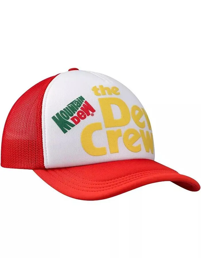 Мужская регулируемая шляпа из пеноматериала Mountain Dew Dew Crew, белая, красная Lids — изображение 3 из 4, белый красный