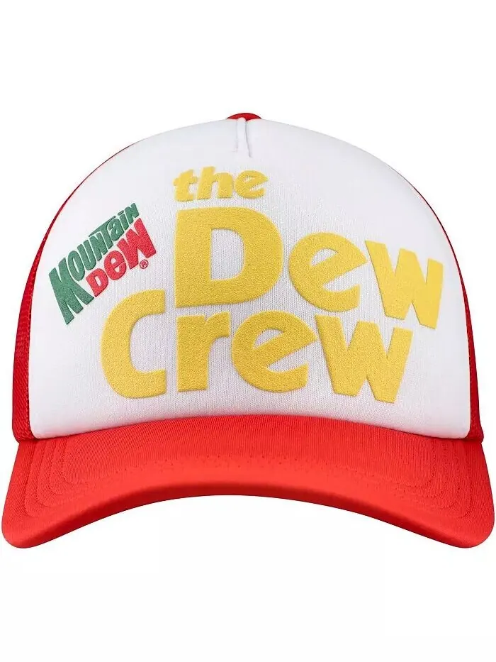 Мужская регулируемая шляпа из пеноматериала Mountain Dew Dew Crew, белая, красная Lids — изображение 4 из 4, белый красный