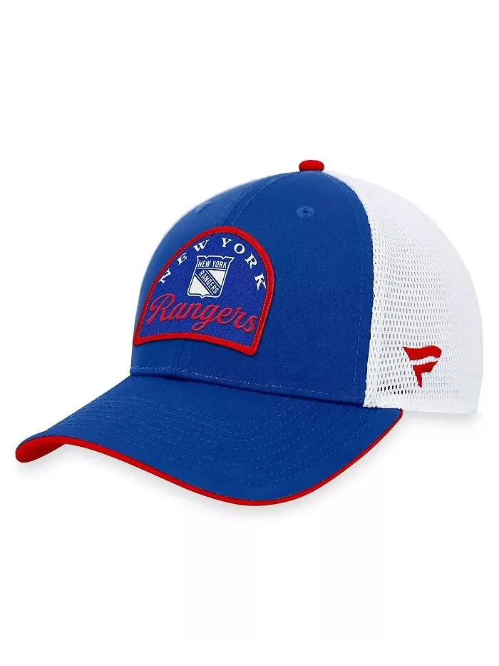 Мужская сине-белая регулируемая кепка New York Rangers Fundamental Fanatics — изображение 1 из 4