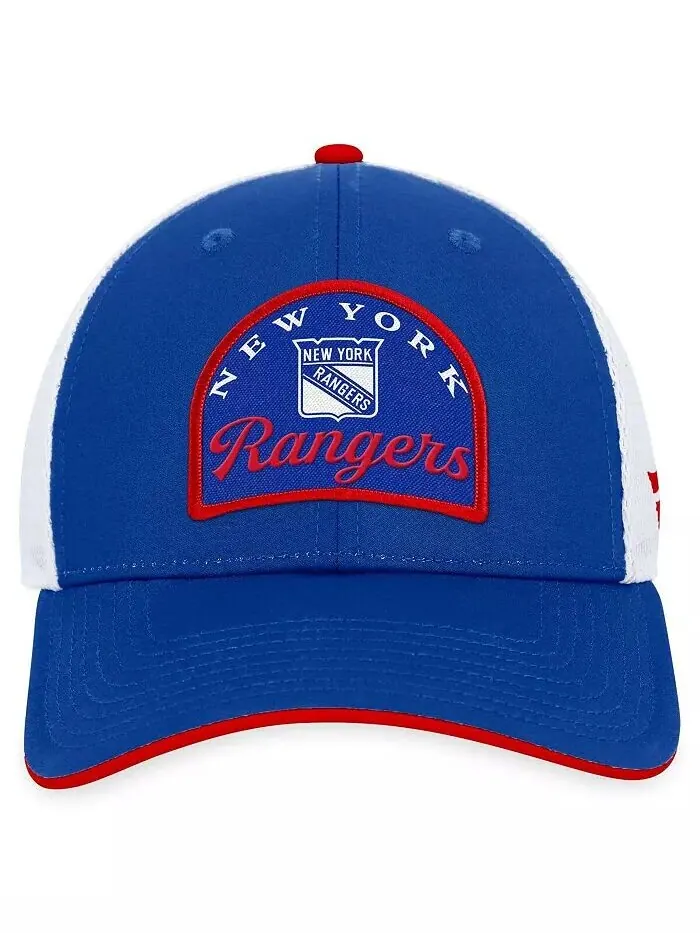 Мужская синяя, белая регулируемая кепка New York Rangers Fundamental Fanatics — изображение 2 из 4, синий белый