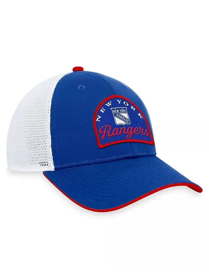 Мужская синяя, белая регулируемая кепка New York Rangers Fundamental Fanatics — изображение 3 из 4, синий белый