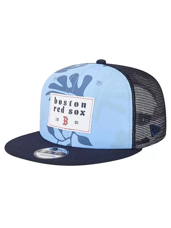 Мужская темно-синяя кепка Boston Red Sox Bikini Bottom Trucker 9FIFTY Snapback New Era — изображение 1 из 4, темно-синий