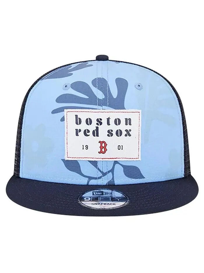 Мужская темно-синяя кепка Boston Red Sox Bikini Bottom Trucker 9FIFTY Snapback New Era — изображение 2 из 4, темно-синий