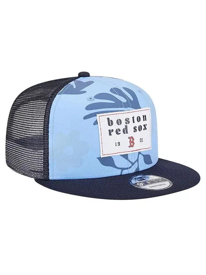 Мужская темно-синяя кепка Boston Red Sox Bikini Bottom Trucker 9FIFTY Snapback New Era — изображение 4 из 4, темно-синий