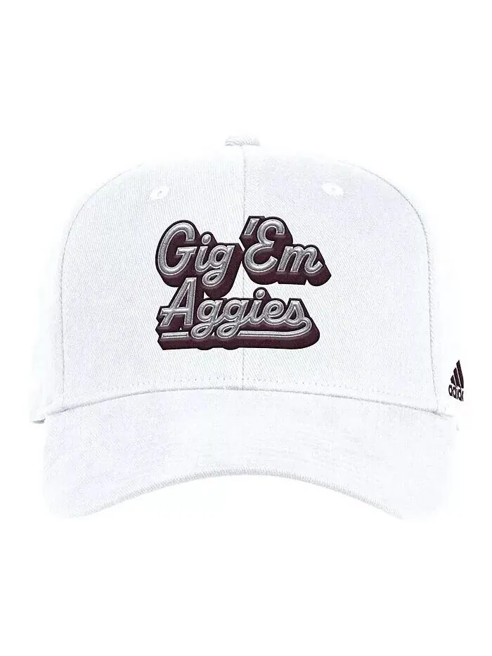 Мужская белая шляпа Texas A M Aggies Chant Flex Adidas — изображение 1 из 2, белый
