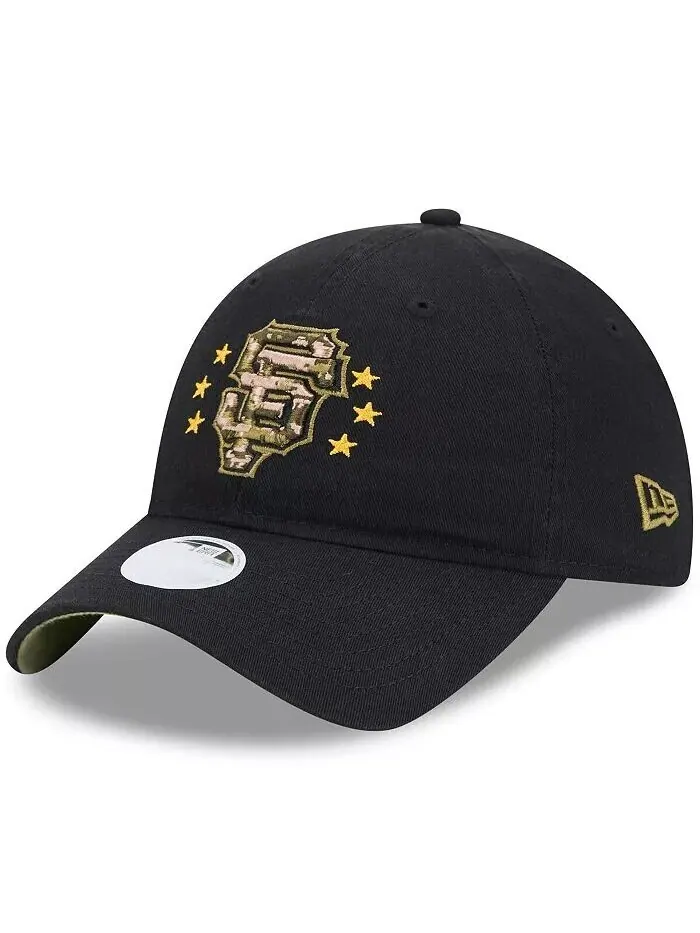 Женская черная регулируемая кепка San Francisco Giants ко Дню вооруженных сил 2024 9TWENTY New Era — изображение 3 из 4